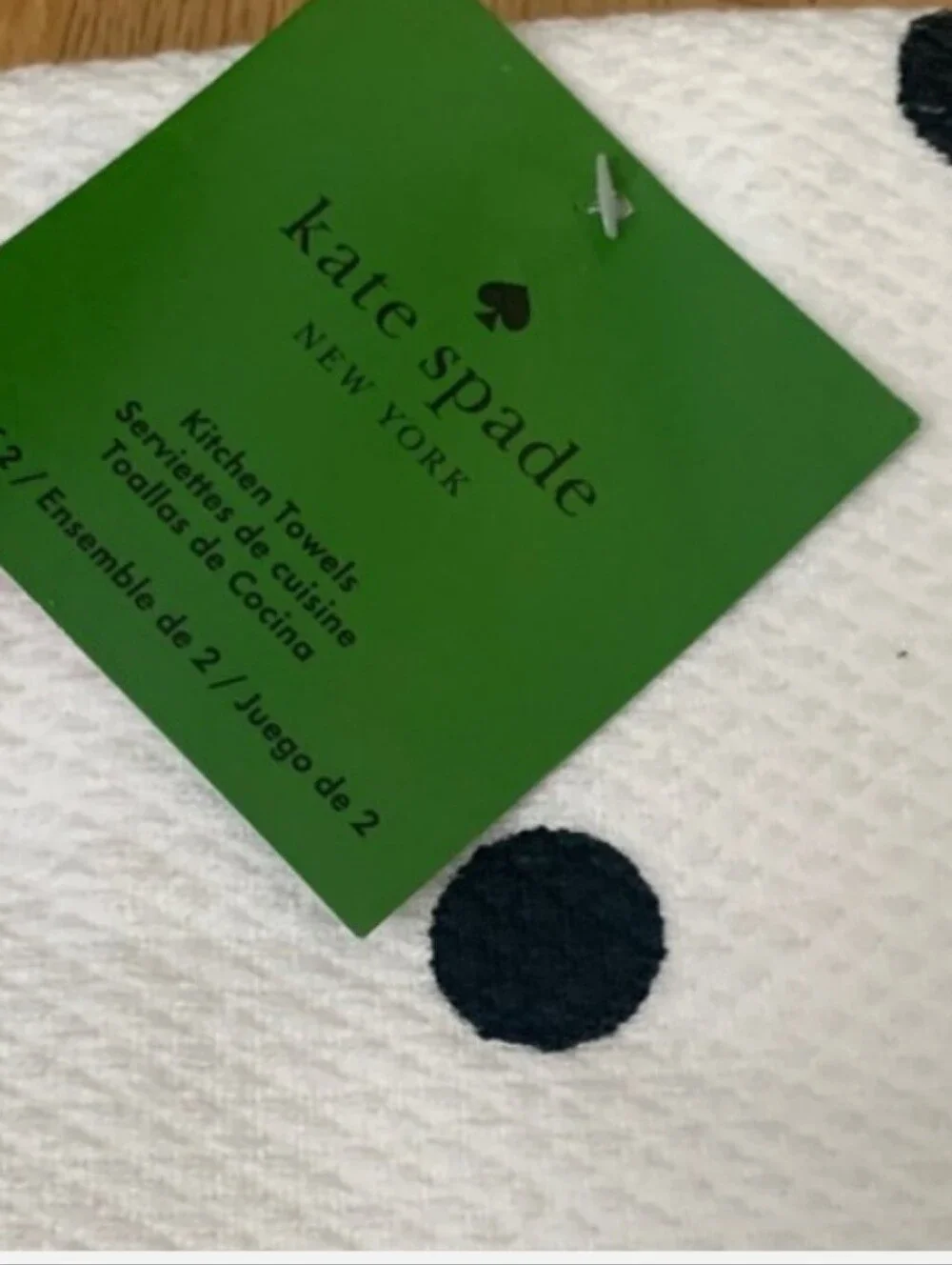 Kate Spade-2PC Polkadot Kitchen Towel Set 🖤🤍